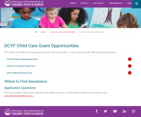 DCYF Child Care Grants
