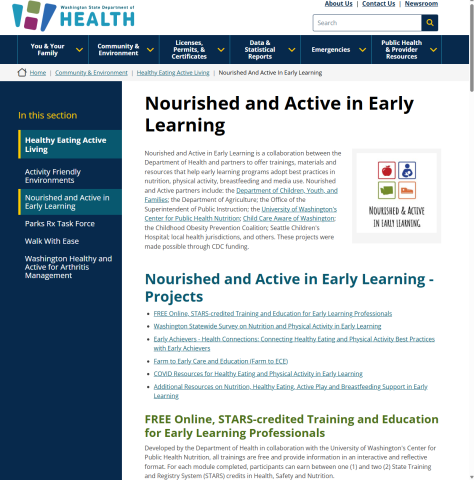  Free online STARS training courses from DCYF: Nutrition & Physical Activity Resources