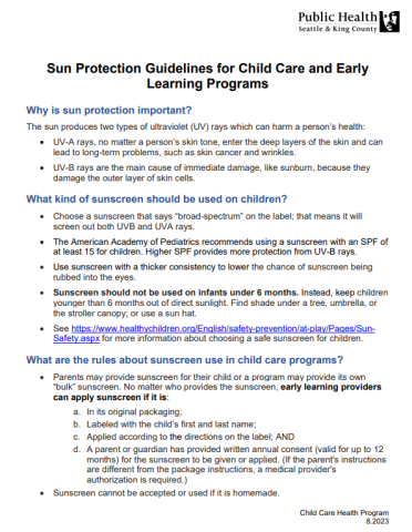 Sun Safety Guidlines