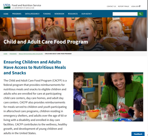 USDA Child and Adult Care Food Program