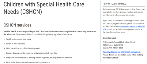 Children with Special Health Care Needs