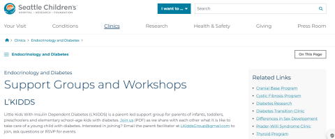 Seattle Children's Diabetes Support Groups Workshops